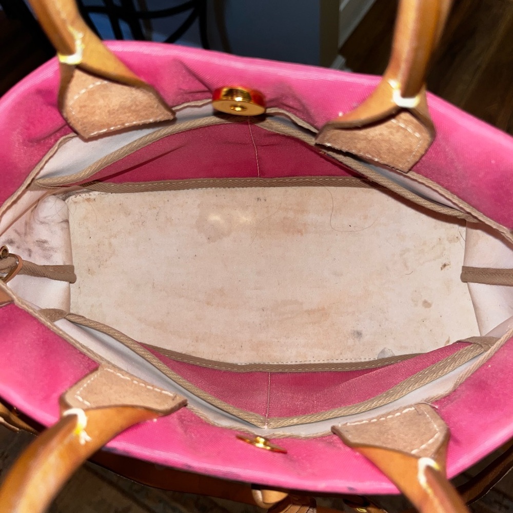 Dooney & Bourke Fuchsia Satchel with Tan Accents - Picture 5 of 7